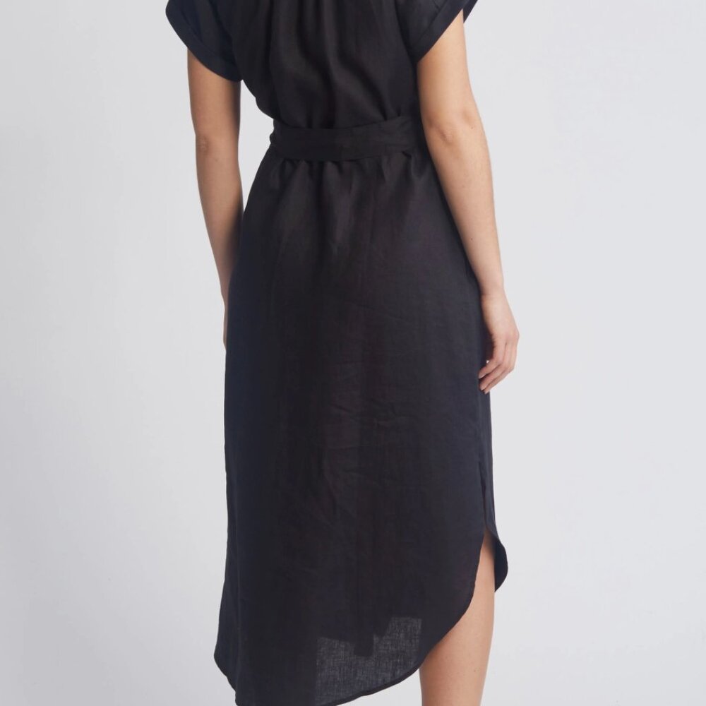 Tommy Bahama Coastalina Linen Midi Shirtdress Black Size XL - Picture 7 of 9